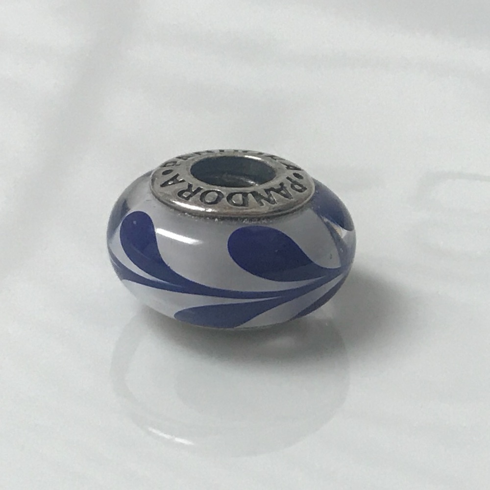 Pandora glass charm blue